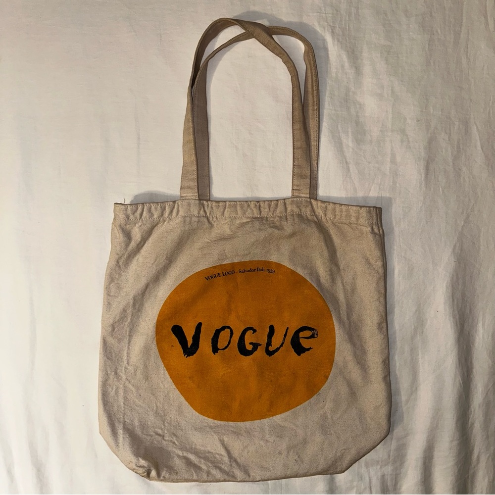 ♥️ VOGUE Authentic Limited Edition Canvas Tote Bag Salvador Dali 1939 Logo